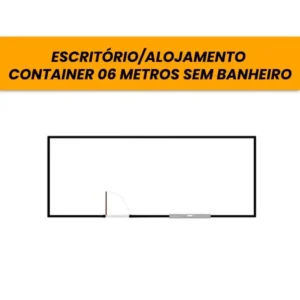 Escritório/Alojamento Container 06 Metros Sem Banheiro Prata - VENDA
