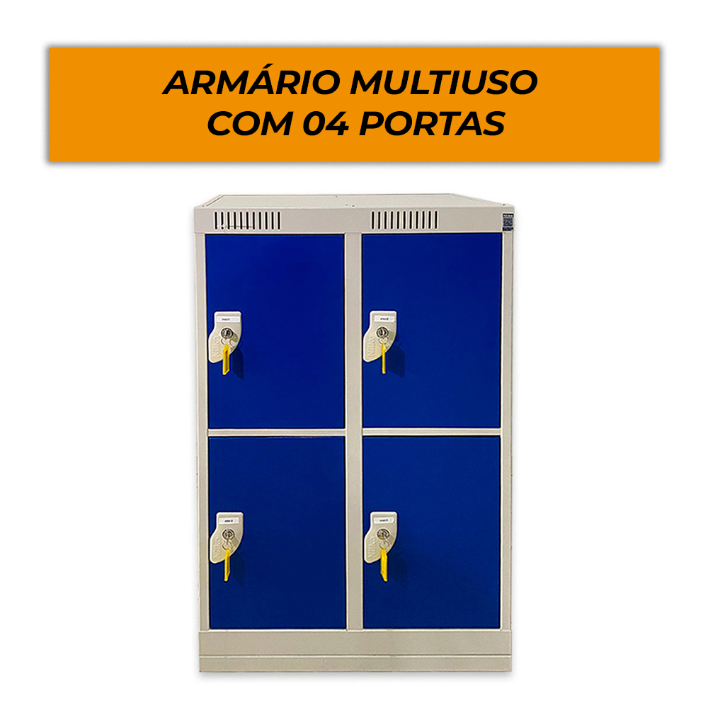Armario Multiuso 04 Portas Locacao Container 01. Destauqe
