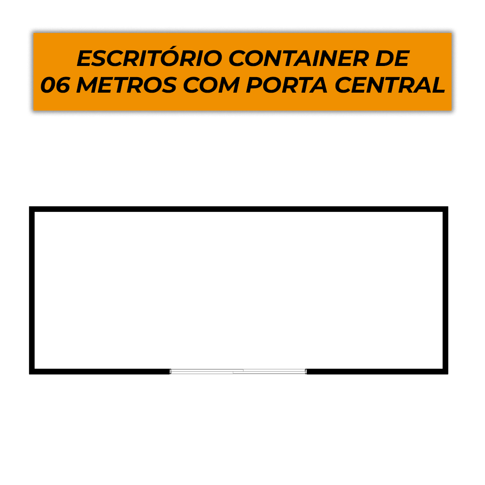 Planta Escritorio Container De 06 Metros Com Porta Central 2